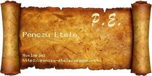 Penczu Etele névjegykártya